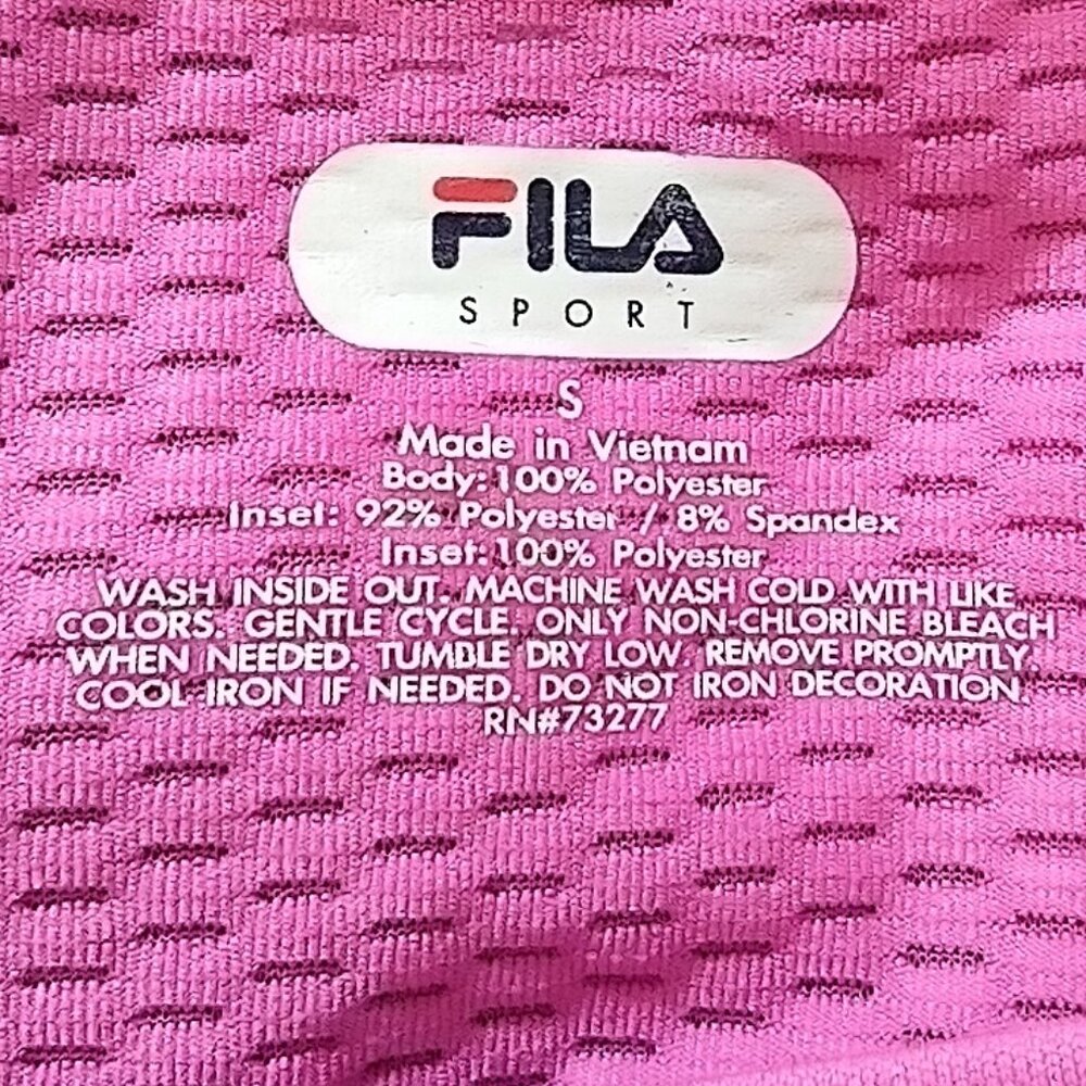 FILA Activewear Top Large Pocket Sz S Fuchsia Black - Picture 14 of 14